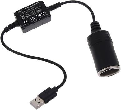 USB Male to 12V Female Car Ciga Socket Line USB Power Regulator Line 5V to 12V