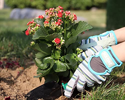 Dulfine High Performance Women Garden Gloves,Durable Synthetic Leather And Breathable Mesh Fabric For Every Beautiful Women And Her Lovely Garden.excellent Grip (Large) #TOP4