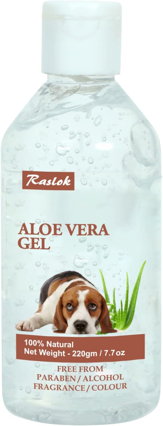 Aloe Vera Gel for Dog (Canine) 99% Natural, Hydrating Skin & Coat Care – Free from Paraben, Alcohol, Fragrance & Color – 220gm (7.7oz)