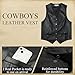 Giftdigger Men's Western Cowboy Vest,Vintage Cowboy Suit Vest with Bolo Tie, Slim Wedding Vests,Leather Light Casual Vests,Black Vintage Western Denim Casual Waistcoat, XL