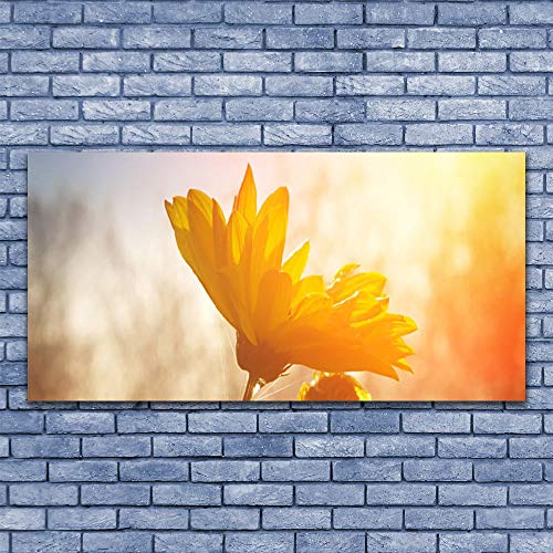 Tableau Tournesol Floral 140x70cm : impression sur verre acrylique moderne