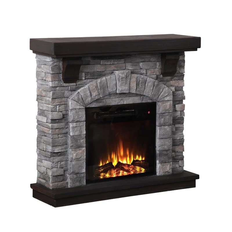LIVILAND 45 in. Magnesium Oxide Freestanding Electric Fireplace in Gray