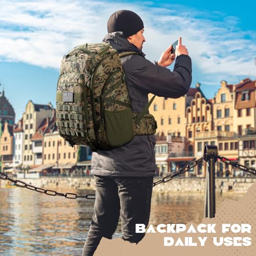 Maelstrom Tactical Backpack for Men, Water Resistant 40L Military Backpack, for Hiking, Camping, Gym with Molle System (Camouflage Green) by Maelstrom - Image 8