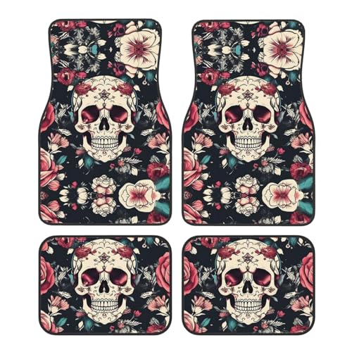 Tapis de sol voiture floral et crâne pour personnaliser l'habitacle de route
