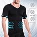HÖTER Mens Slim and Tight Super Soft Compression & Slimming Shaper V-Neck Compression Shirt (A1-Black1(Advanced), L)