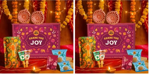 Image of GO DESi Bhai Dooj Gift Box| Share the Joy Gift Set for Brother Sister | Coconut Laddu | DESi POPz: Tangy Imli, Real Aam, Kaccha Aam | Meetha Paan | Diwali Gifts for Family and Friends (Pack of 2)