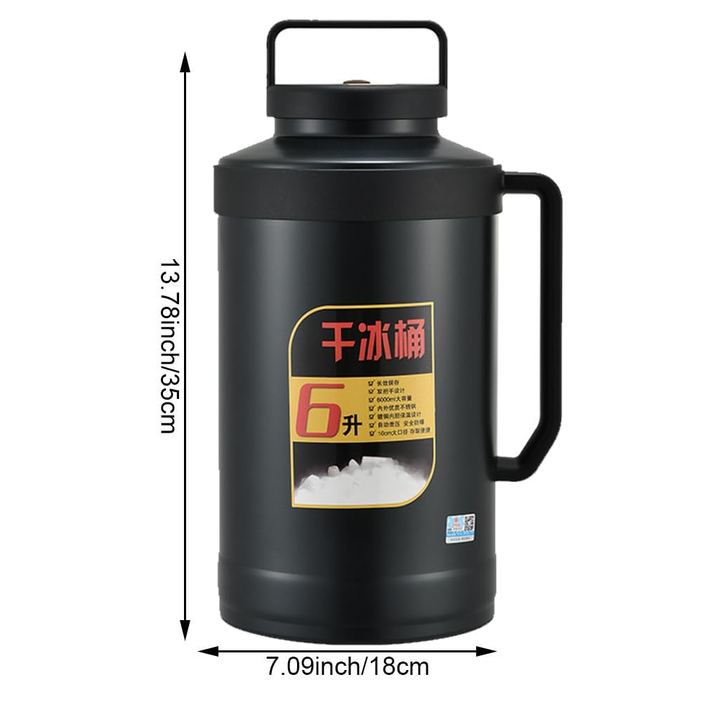Cubo De Hielo Seco, Contenedor De Hielo Seco De Gran Capacidad De 6 L, Cubo De Almacenamiento De Hielo Seco, Cubo De Hielo Aislado, Olla De Almacenamiento De Hielo Seco Para Viajes En La Cocina Del