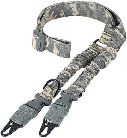 CHILION 1050D Cloth Material 2 Points Rifle Sling Shotgun Sling Strap Adjustable Gun Sling with Upgrade Metal Hook (ACU CAMO)