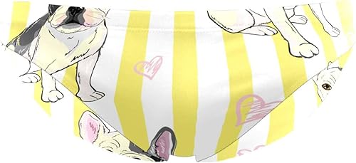 Pshhdgyhs Dog Puppy Yellow Whie Stripe Mens Triangle Swimming Trunks Bikini Swimwear Swimsuit Swimming Short Quick Dry for Men