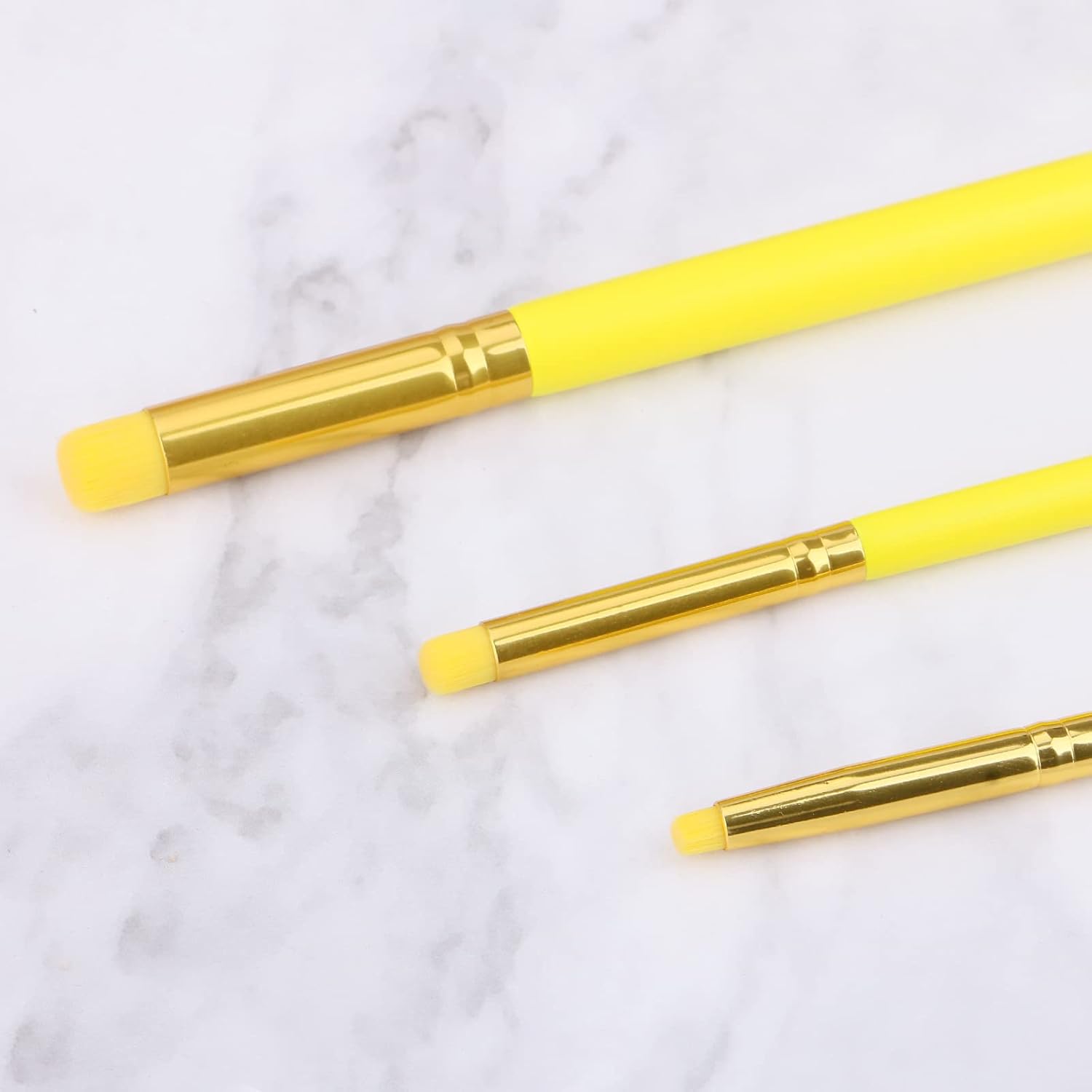 Yoseng Detailed Ink Blending Brushes for Card Making(3 Count),Art Blending Tool for Ink Blending,Use with Intricate Stencils,Deal with Small Details(Yellow)