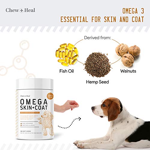 image for Chew + Heal Labs Chew + Heal Salmon Oil for Dogs - 180 Soft Chew Omega