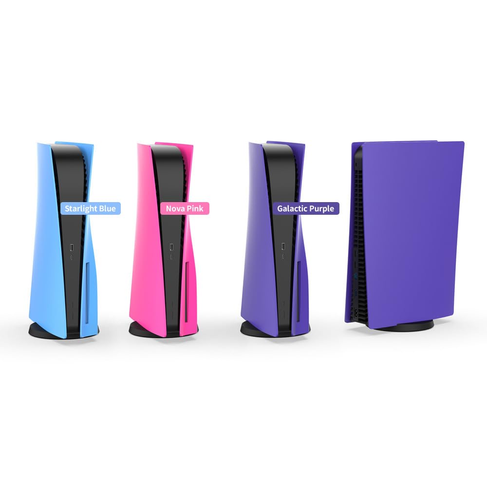 Funda para consola PS5 para disco y ediciones digitales, para PlayStation 5, accesorio de consola fácil de instalar (CD-ROM, morado oscuro)