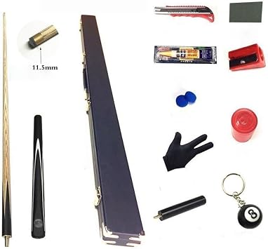 Pool Cue Stick Snooker Cues 57 Inch Adult 3/4 Split Pool Cue Stick 19Oz Small Head 11.5mm Handmade Snooker Cue Ash Wood Not Bent Long Life Includes Pool Cue Case Cleaning Towel Dedicated