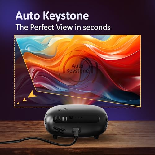 Image of OTEK Play Projector Native 1080P Full HD 4K Support Android 13 with Netflix Auto Focus & Keystone WiFi Bluetooth 7500 Lumens Portable Home Theater Projector for Movies Gaming & Entertainment