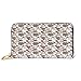 Produktbild Women's Long Leather Card Holder Purse Zipper Buckle Elegant Clutch Wallet, Beauty In The Nature Theme Nostalgic Blossoms and Leaves Artistic Garden Plants,Sleek and Slim Travel Purse