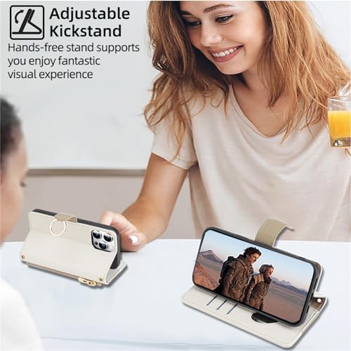 Portefeuille iPhone 15 Plus avec fermeture éclair anti-perte