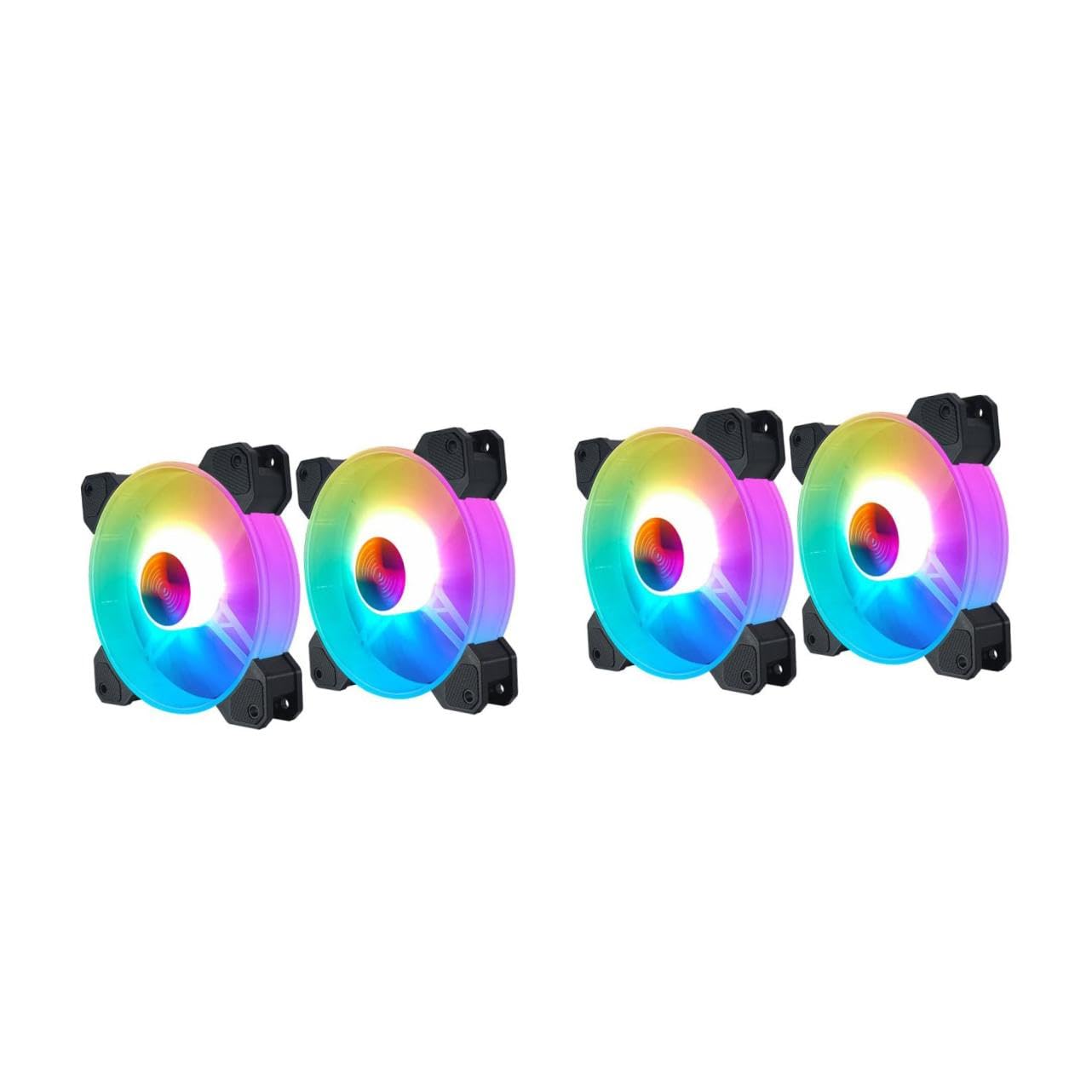 Artibetter 4piezas Ventiladores Rgb Para Pc Enfriadores De Caja Silenciosos De Luz Accesorios Para Ordenador De Escritorio