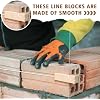 DoubleFill 2 Pairs 4 Inch Line Blocks Masonry String Lines Concrete Blocks for Masonry Tools (Wood,Wood Color)