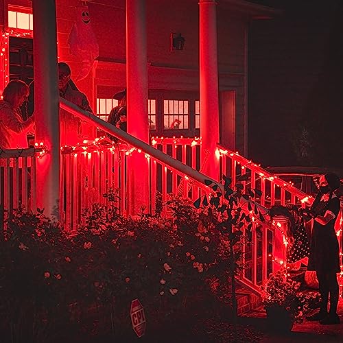 Jmexsuss 2 Pack 200 Led Red Solar Halloween Lights, 75.5Ft Red Solar Lights Outdoor Waterproof, 8 Lighting Modes Red String Lights For Patio Tree Christmas Halloween Decorations #TOP3