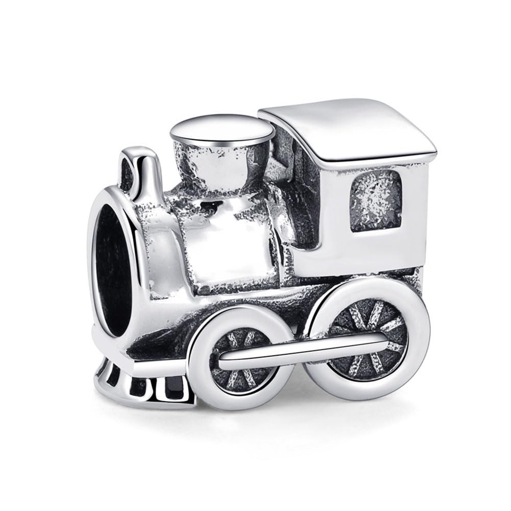 Lamoony CharmLamoony Charm 925 Sterling Silver Train Charm for Pandora & Other Major Brands Bracelet