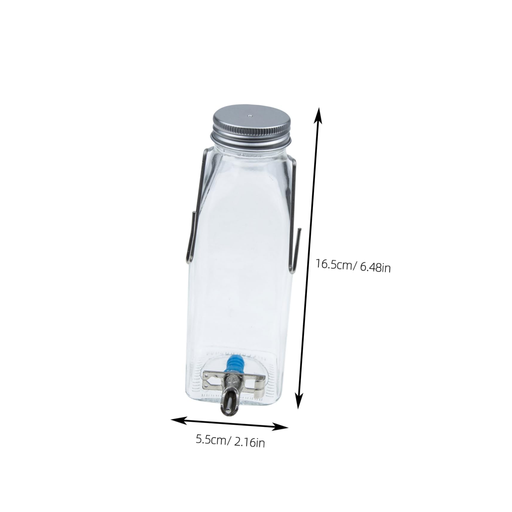 350ml Glas und Edelstahl Haustier Trinkflasche für Kaninchen und Kleine Kleintiere mit Bisssicherem Design und Komfortabler Trinkfunktion zum Aufhängen im Käfig