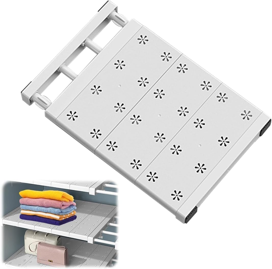 Expandable Closet Tension Shelf Rod, Adjustable Metal Storage Rack,DIY Organizer Divider Separator for Cabinet Wardrobe Cupboard Kitchen Bathroom-image-35