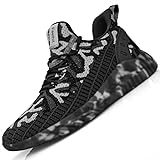  Feethit Zapatillas de Running para Hombre Transpirables Running Zapatos para Correr Gimnasio Deportives Transpirables Seguridad Atlético Trekking Gris Camuflaje 43