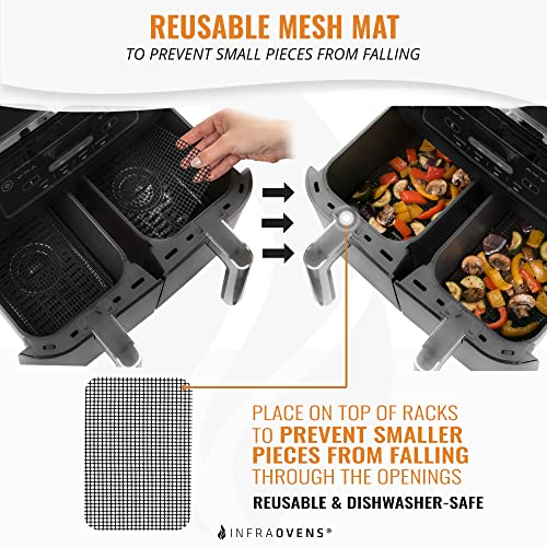 Image of Air Fryer Liner Accessories for Ninja Foodi Dual Air Fryer DZ201, Double Basket Ninja Reusable Replacement for Parchment Paper, Heat Resistant Mat for Air Fryer, Easy Clean and Safe Silicone Liner