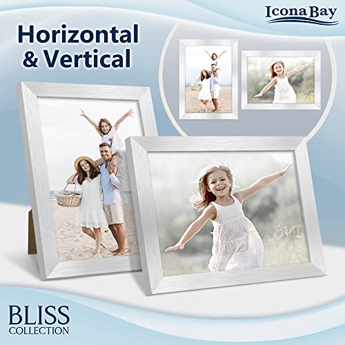Icona Bay - 5x7 Picture Frames - Silver, 5 Pack - Modern Style Engineered Wood Frames - Table Top or Wall Mount - Bliss Collection by Icona Bay - Image 7