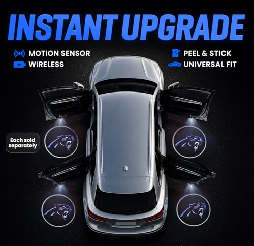 Image of LED Car Door Light - Officially Licensed NFL Wireless Projector - Show Your Team Pride - Battery Powered, Easy Install
