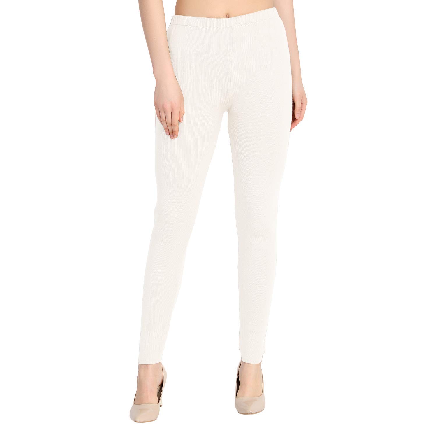 irises Woolen Ankle Length Leggings for Women Winter Bottom Free Size (28 Till 32) Color White-picture-17