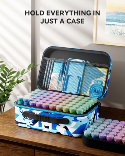 Image of ARTDOT 120 Slots Storage Container for Diamond Art Kits for Adults, Portable Bead Storage Boxes for Diamond Painting Accessories and Tools