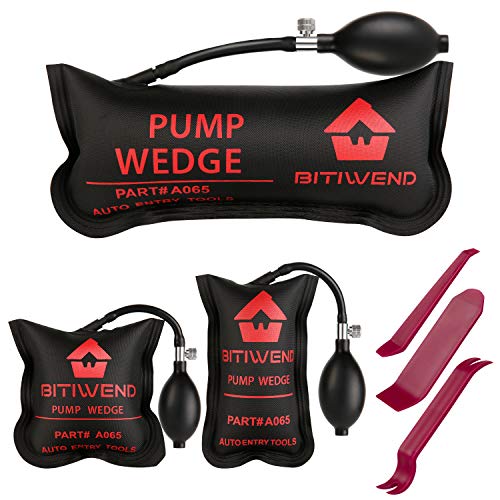 BITIWEND Air Shim,Car Air Wedge Pump 3pcs Inflatable Air Bag Shims for Leveling,Alignment,Contractor