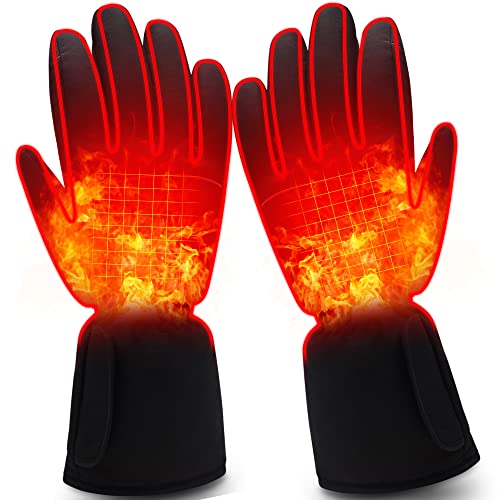 GEMSTONEGO Electric Heated Gloves for Men Women,Portable Battery Powered Heated Gloves,Warm Winter Thermal Heating Gloves Windproof Touchscreen Hand Warmer Gloves for Hiking Cycling Outdoor Sports
