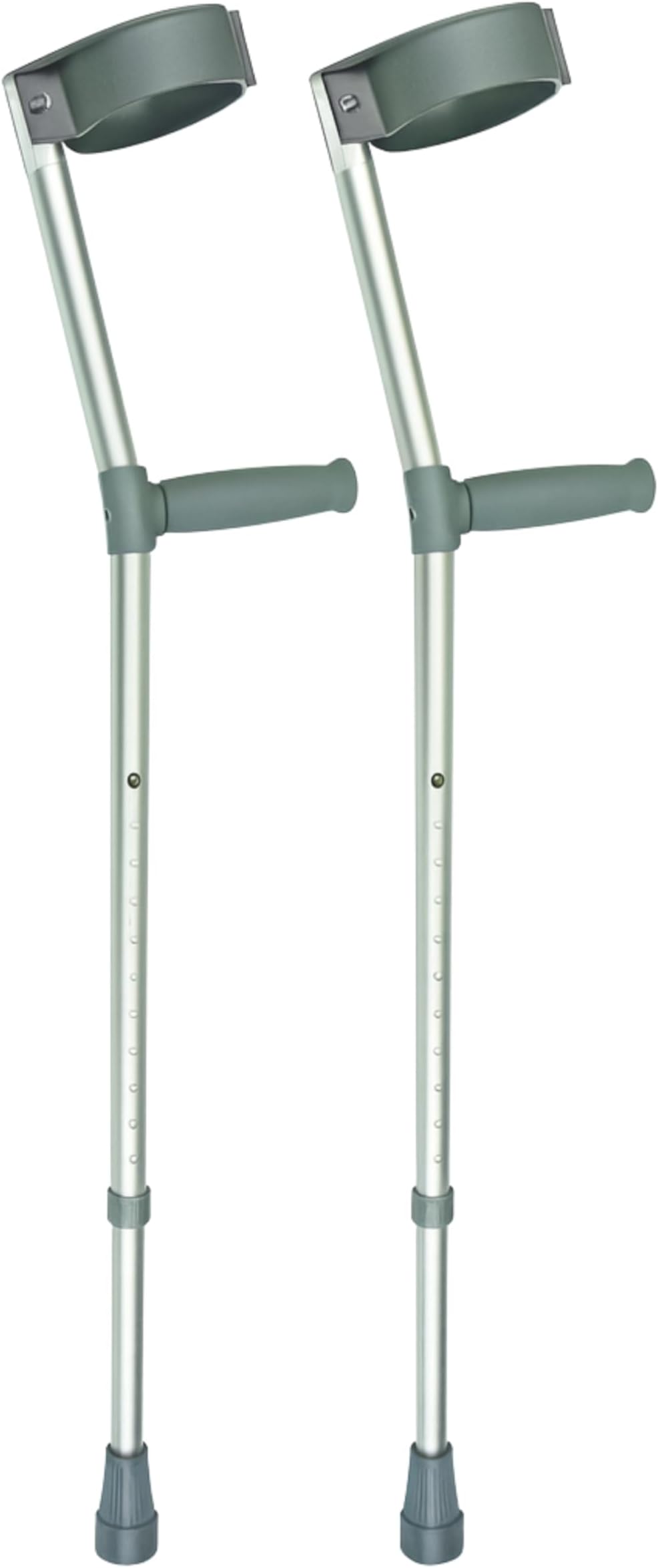 Days Double Adjustable Crutches for Adults, Comfort Handle, Lightweight Mobility Aid, Handle to Ground Height 66 cm-94 cm