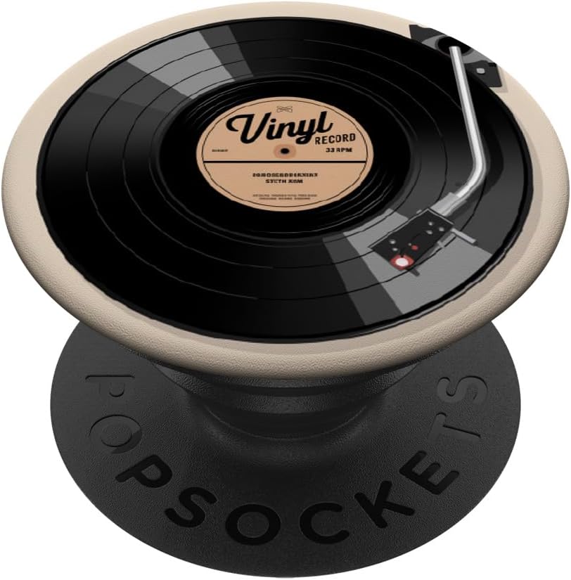 Vinyl Record Player Vinyl Collector Retro Music Lover PopSockets Adhesive PopGrip
