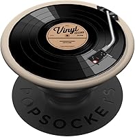 Vista 7 de Reproductor de discos de vinilo coleccionista de vinilo retro amante de la música PopSockets PopGrip para MagSafe