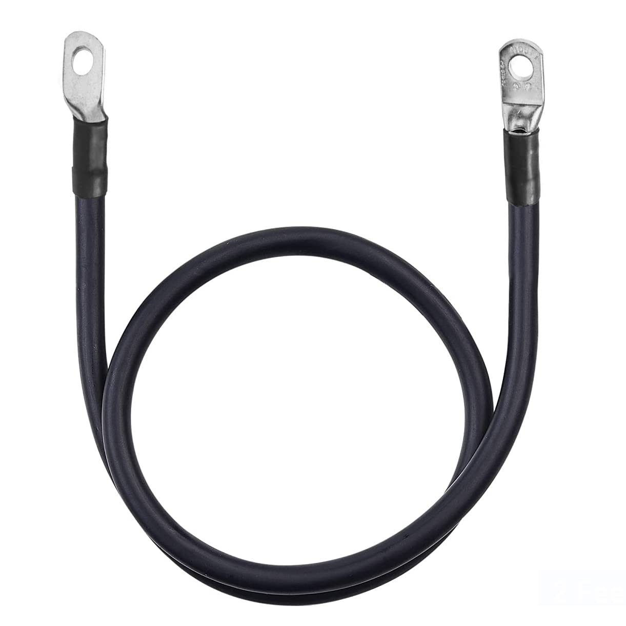 ROYFACC 5 AWG Batteriekabel 20 Zoll Five Gauge Reines Kupfer Elektrischer Draht mit 3/8 Zoll Ringklemmen für Auto Auto Solar ATV Rasenmäher Motorrad Marine Boot, 2 Stück Set Rot + Schwarz
