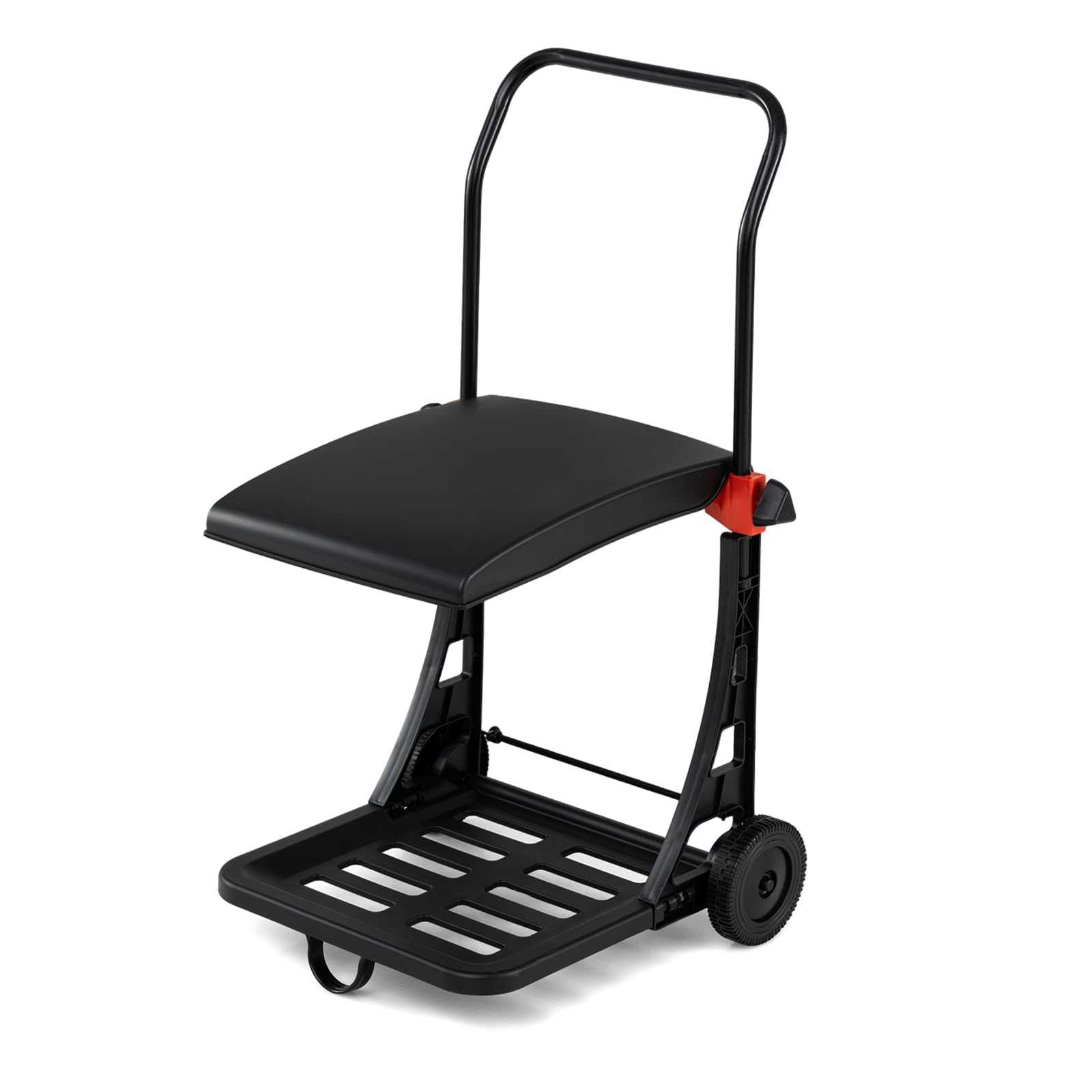 HOMASIS Carrello Portasacco da Giardino, Altezza Regolabile per Sacchi di Varie Dimensioni, Supporto Raccogli Foglie e Rifiuti con Ruote e Coperchio, Carriola per Immondizia in Acciaio, Nero