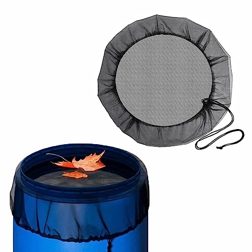 LSRVNM Rain Barrel Mesh Cover, 95 cm Water Butt Net, Adjustable Rain Collector Protector with Drawstring, Keeps Mosquitos and Debris Out