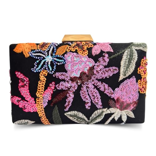 Bolsa Clutch Carteira De Festa Feminina Luxo Melissa (Preto/Laranja)