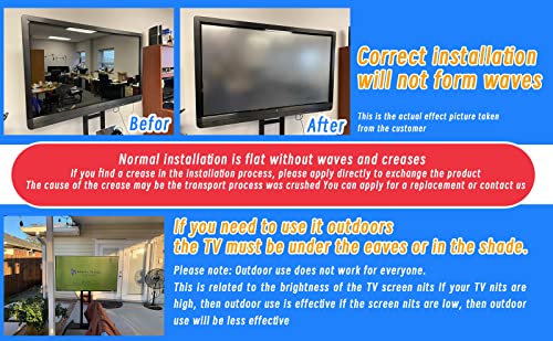 42" 43" 49" 50" 52" 55" 58" 65" 75" Anti UV TV Screen Protector Indoor & Outdoor TV Anti Blue Light Screen Frosted Film Anti-Reflection Rate Up to 90%,55" 1221 * 689