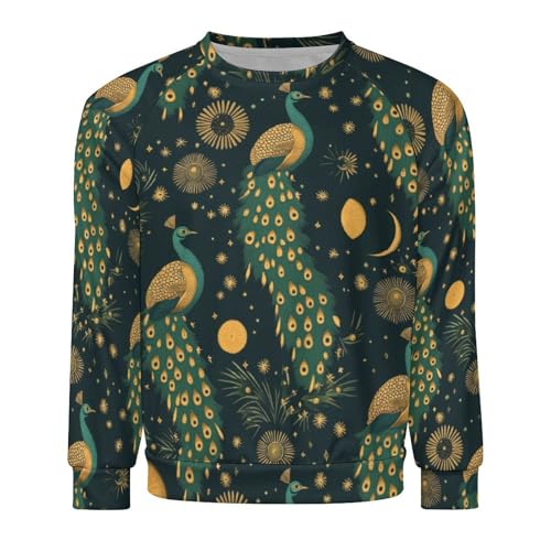 Skull Leaves Men's Loose Crew Neck Sweatshirt for Daily Sports Home Autumn Winter4
