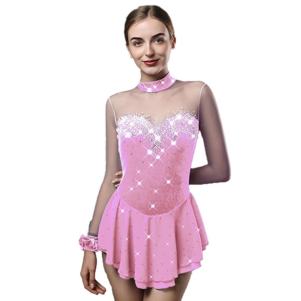 Abito Da Pattinaggio Artistico Da Donna, Alta Elasticità Senza Schienale, Da Competizione, Abbigliamento Da Pattinaggio Fatto A Mano Classico