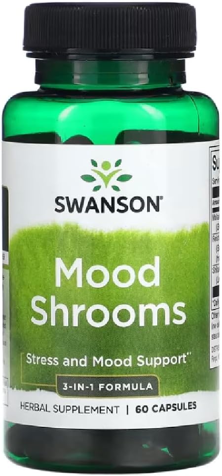 Swanson – Mood Shrooms | Emotional Balance and Stress Support – 60 Capsules