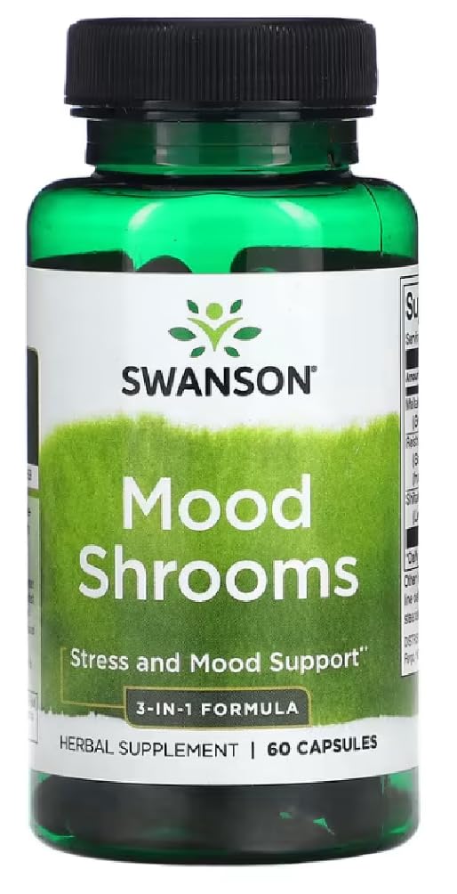 Swansons Swanson - Mood Shrooms | Emotional Balance and Stress Support - 60 Capsules