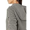 AMAZON ESSENTIALS Women's Long-Sleeve Hooded Full-Zip Polar Fleece Jacket, Charcoal Heather, Large