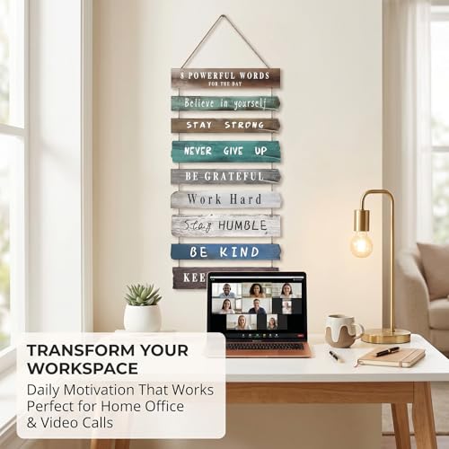 VDOR Inspirational Wall Art 8-Panel Wood Signs 12x24 for Office Home Decor — view 3