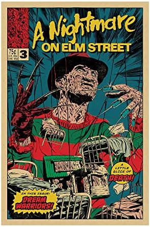 Freddy Krueger Posters Vintage Horror Movie Poster Family Decorative Painting Wall Art Canvas Posters Gifts 12x18 inch No Frame