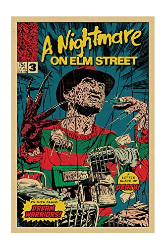 Freddy Krueger Posters Vintage Horror Movie Poster Family Decorative Painting Wall Art Canvas Posters Gifts 12X18 Inch No Frame #TOP5